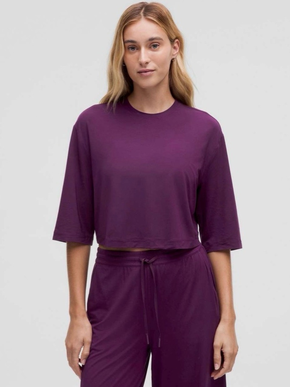 Lululemon Modal Relaxed-Fit Cropped Short Sleeve